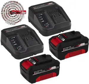 Einhell 18v / 36v Power X-Change Kit - 2x 3.0Ah Battery + 2x Fast Charger Ozito