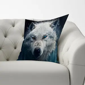 White Wolf Face Splashart Cushions 60cm x 60cm