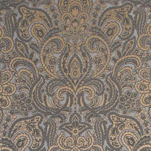 Galerie Adonea Ares Grey Copper Metallic Damask 3D Embossed Wallpaper Roll