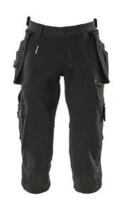 Mascot Advanced A3/4 Length Trousers with Holster Pockets (Black)  (44.5) (Leg Length - Regular)