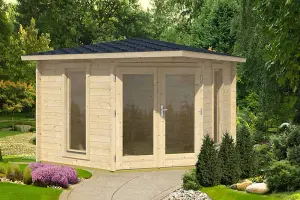 Edinburgh 1-Log Cabin, Wooden Garden Room, Timber Summerhouse, Home Office - H246.2 cm