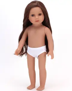 Sophia's by Teamson Kids 18" All Vinyl Brunette Hair Doll "Miley"  Brown Eyes