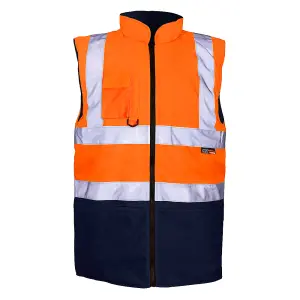 Hi-Vis 2-Tone Bodywarmer - Orange/Navy Sizes 4XL