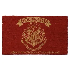 Harry Potter Official Welcome To Hogwarts Door Mat Red (One Size)