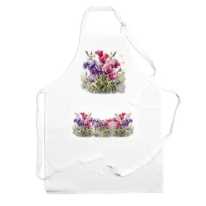 Purely Home  Garden Flowers Sweet Peas Apron - Floral Gifts for Her - Cooking & Baking