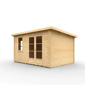 14ft x 12ft (4150mm x 3550mm) Horsforth "The Dakota" 44mm Log Cabin With 2 Opening Windows