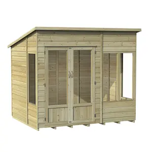 4Life 8x6 Pressure Treated Double Door Pent Summerhouse Yes