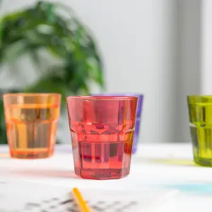 Rink Drink - Coloured Water Glasses - 305ml - 6 Colours - Pack of 6