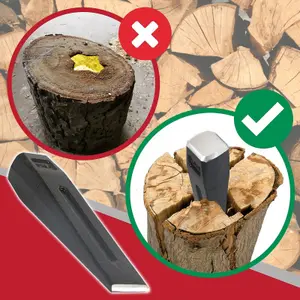 SPARES2GO Log Splitter Lump Hammer 4lb Club Mallet + 1.5KG 8" Chisel Wedge Wood Splitting Maul Kit