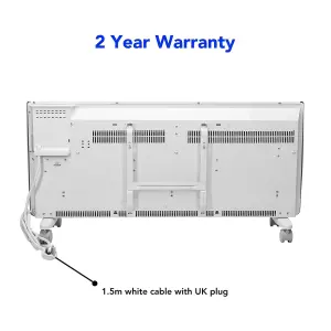 Devola Electric Panel Heater Low Energy Eco Floor / Wall Radiator 1500W White