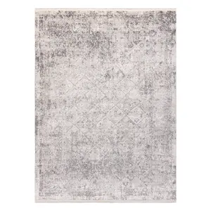 DISTIN 0200A grey / light grey / white modern carpet - Rhombuses, fram 120x170 cm