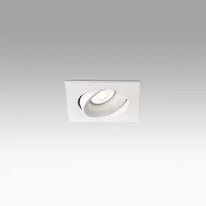 Luminosa Arg 1 Light Square Tiltable Recessed Spotlight White, GU10