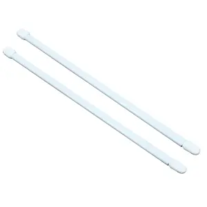 Matt White Extendable Curtain pole Pack, (L)700mm-1000mm (Dia)9mm