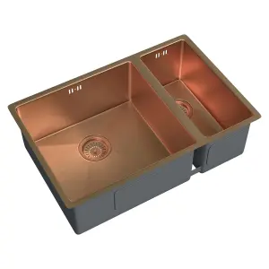 Liquida EL670CP 1.5 Bowl PVD Undermount Brushed Copper Kitchen Sink