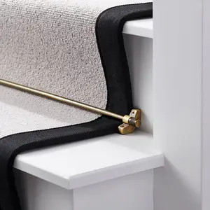 Antique Gold Brass Stair Rod With Knurled Ends - 120cm - SE Home