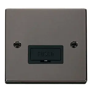 Black Nickel 13A Fused Connection Unit - Black Trim - SE Home