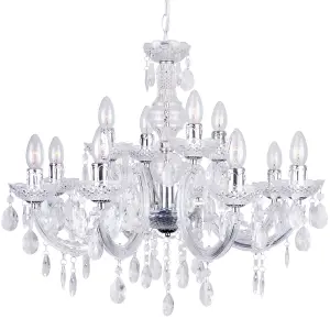 Litecraft Marie Therese Chrome 12 Light Chandelier