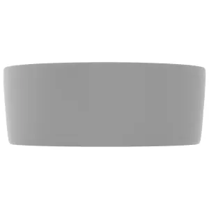 Berkfield Luxury Wash Basin Round Matt Light Grey 40x15 cm Ceramic