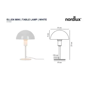 Nordlux Ellen Mini Indoor Table Lamp in White (Height) 25cm