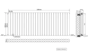 Right Radiators 600x1593mm Horizontal Double Oval Column Designer Radiator Black