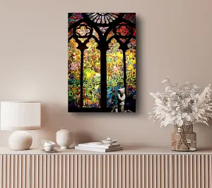 Stained Glass Graffiti Canvas Print Wall Art - Medium 20 x 32 Inches