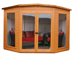 Shire Barclay 7x7 ft & 2 windows Pent Wooden Summer house - Assembly service included