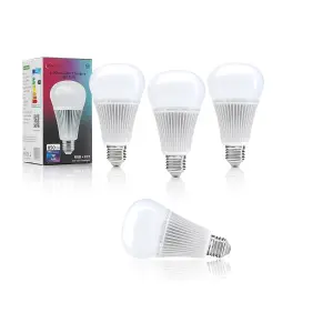 Auraglow 2.4Ghz RGB CCT Smart E27 LED Light Bulb - 70w EQV - 4 PACK