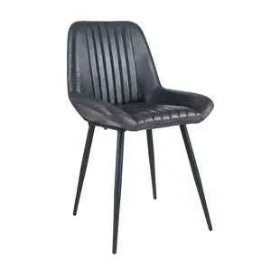 Mariners Genuine Leather Upholstered Dining Chair Ash Black