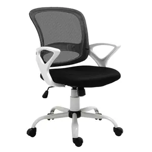 Vinsetto Mesh Task Swivel Chair Home Office Desk w/ Lumbar Back Support, Black