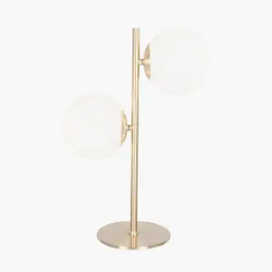 White Orb and Gold Metal Table Lamp