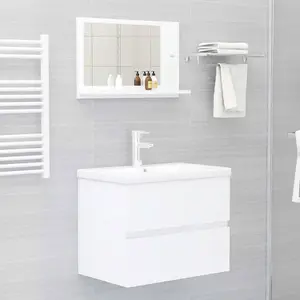 Berkfield Bathroom Mirror White 60x10.5x37 cm Engineered Wood