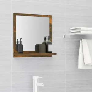 Dorlene Framed Wall Mounted Bathroom Mirror Smoked Oak / 40 cm