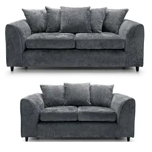 Monaco Chenille Fabric Sofa Set 3 and 2 Seater sofa   Grey