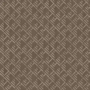 Galerie TexStyle Brown Geometric Block Flock Wallpaper Roll