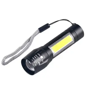 Pocket High Powered LED Torch Rechargeable Military Grade with Case