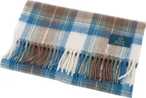 Lambswool Scottish Tartan Clan Scarf Stewart Muted Blue One Size