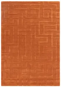 Handmade Modern Rust Abstract Wool Easy to Clean Rug for Living Room & Bedroom-200cm X 290cm