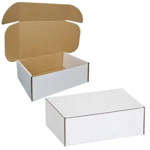 50 x White 10x7x3" Strong Single Wall Die Cut Packing Shipping Boxes