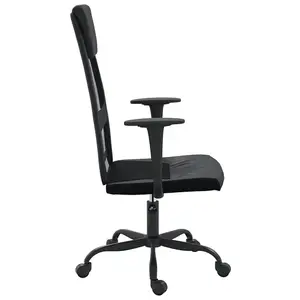 Berkfield Office Chair Black Mesh Fabric and Faux Leather