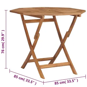 Berkfield Folding Garden Table 85x85x76 cm Solid Teak Wood