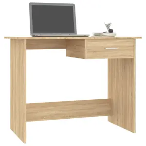 Berkfield Desk Sonoma Oak 100x50x76 cm Engineered Wood