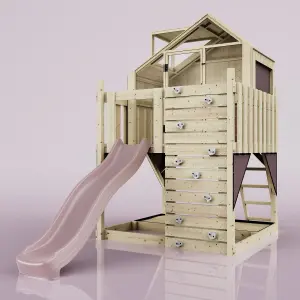 PolarPlay Kids Scandinavian Style Climbing Platform & Playhouse with Slide - Astrid Rose