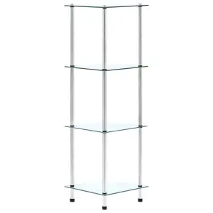 Berkfield 4-Tier Shelf Transparent 30x30x100 cm Tempered Glass