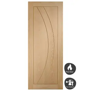 Internal Salerno Oak Pre-Finished Fire Door 1981 x 762 x 44mm (30")