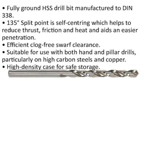 Premium 5 Pack HSS Drill Bits 11.5mm x 140mm for Smooth and Efficient Drilling