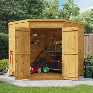 BillyOh Expert Tongue and Groove Corner Workshop Wooden Shed - 7x7 - Windowless