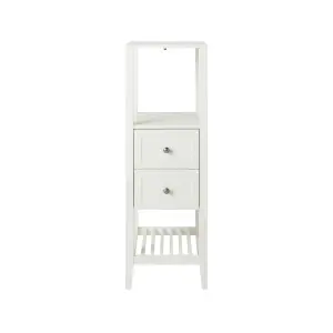 GoodHome Perma Tall Satin White Bathroom Cabinet (H)120cm (W)40.2cm