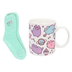 Pusheen Womens/Ladies Mug And Sock Set Multicoloured (One Size)