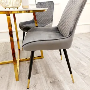 Luna Velvet Crossed Stitch Dining Chair