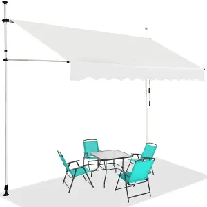 Costway 3.5M Telescopic Canopy Retractable Adjustable Outdoor Clamp Awning Sun Shelter